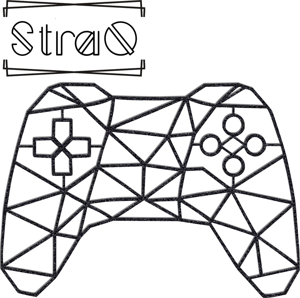 StraQ Zwarte Geometrische Controller 24 cm - Games - Muurdecoratie - Wandversiering - Wanddecoratie