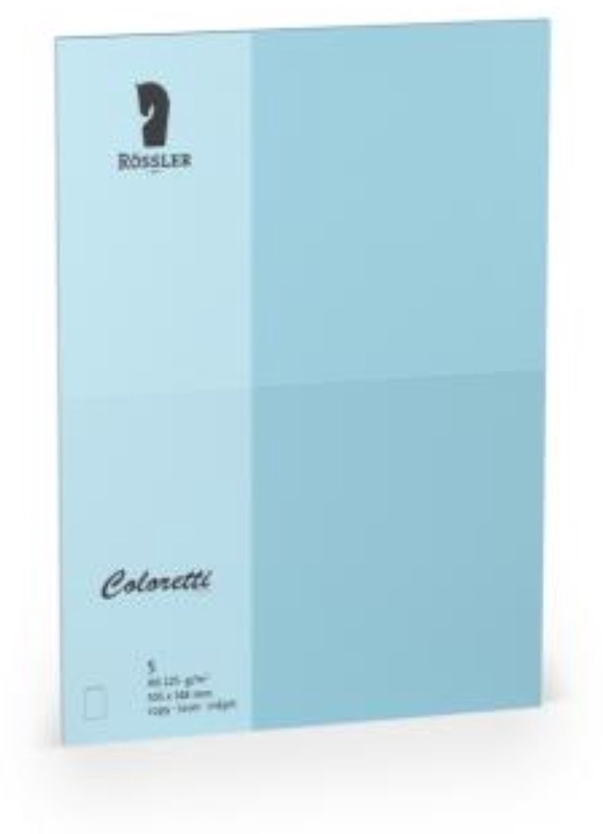 Kaarten - Coloretti - Hemelsblauw - Himmelblau - 5 stuks - A6 Plano - 105x148mm - Vouwrand - HD - 225gram - Kaart - Vouw - 220770517