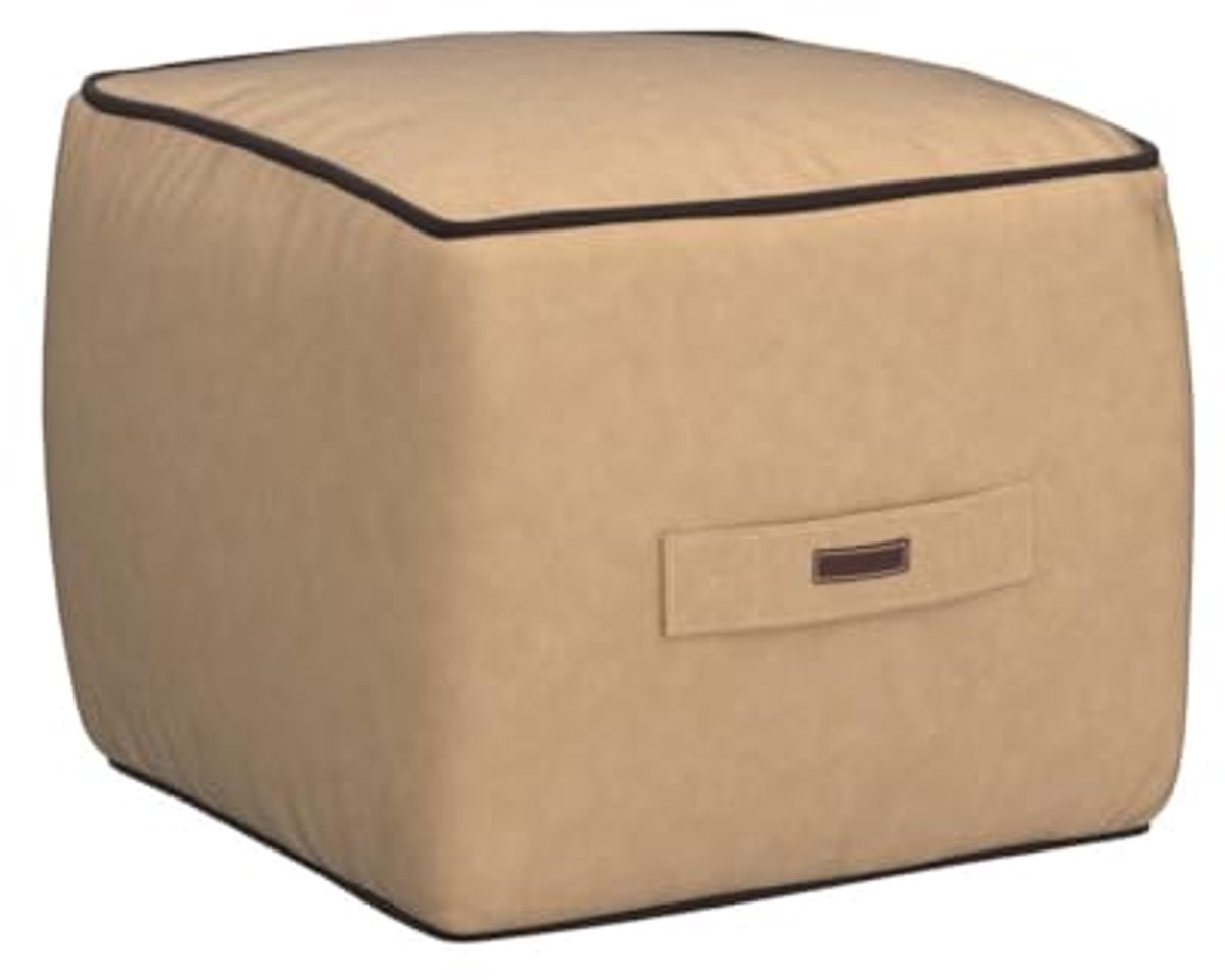 Comfortabele Kubus Poef - Zachte Fluwelen Zitzak voor Woonkamer en Slaapkamer - 45 x 45 cm, Beige