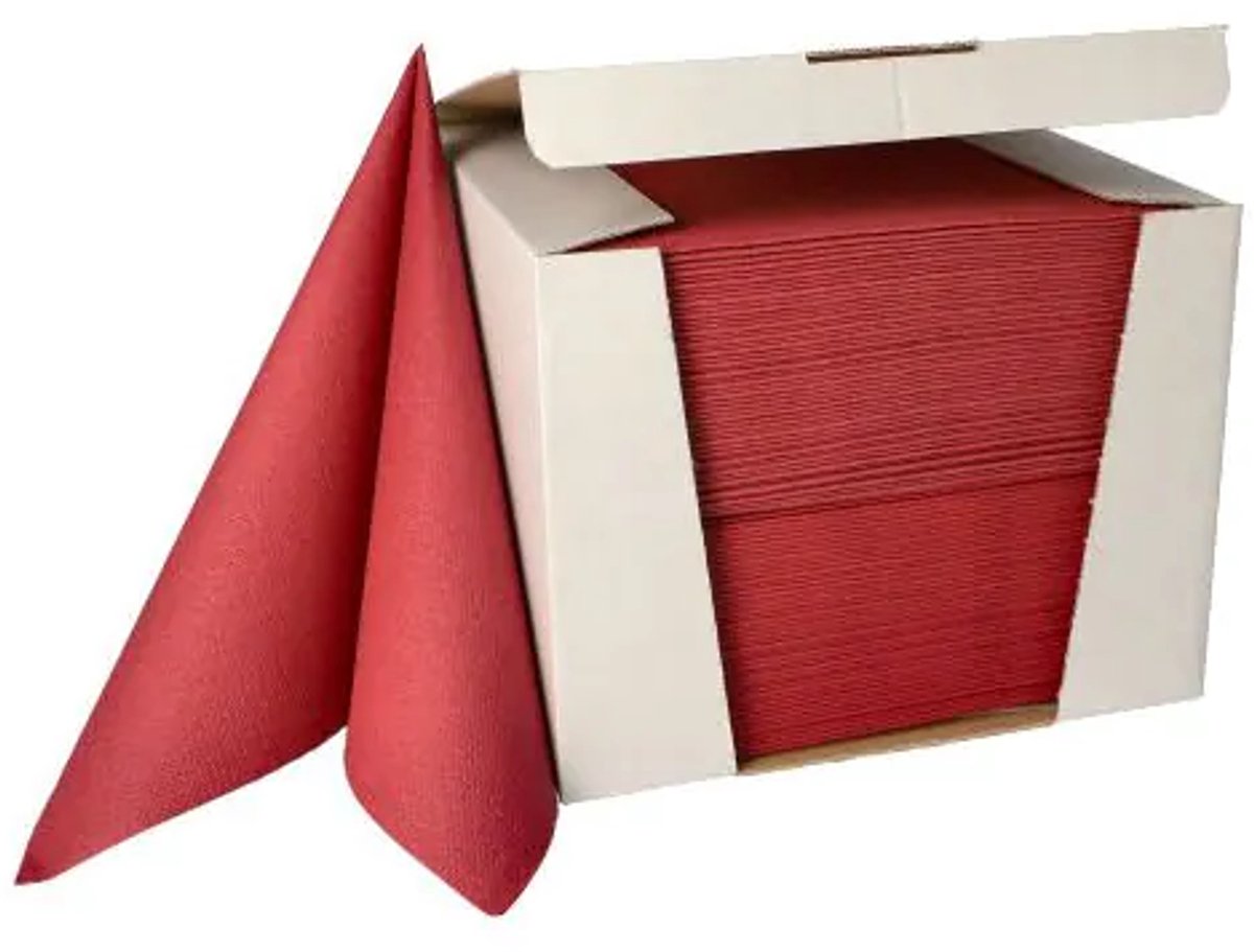 1x 100 Servetten ROYAL Collection 1/4 vouw 40 cm x 40 cm bordeaux