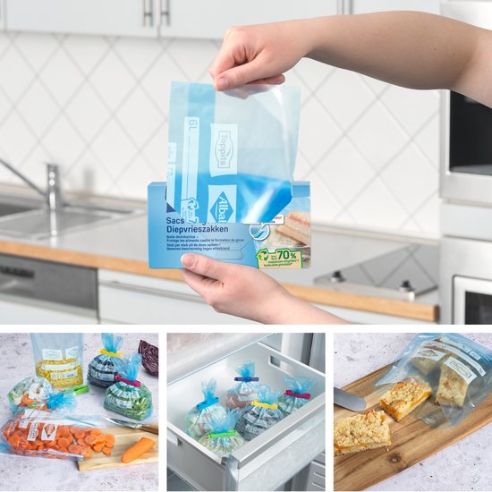 20 x XupZip 1000 ml soepzakken - doorzichtige soepzak 23,5 x 18,4 cm - zware diepvrieszakken - luchtdichte dubbele afdichting, gemakkelijk giettabblad - staande voedselopbergzakken - herbruikbare