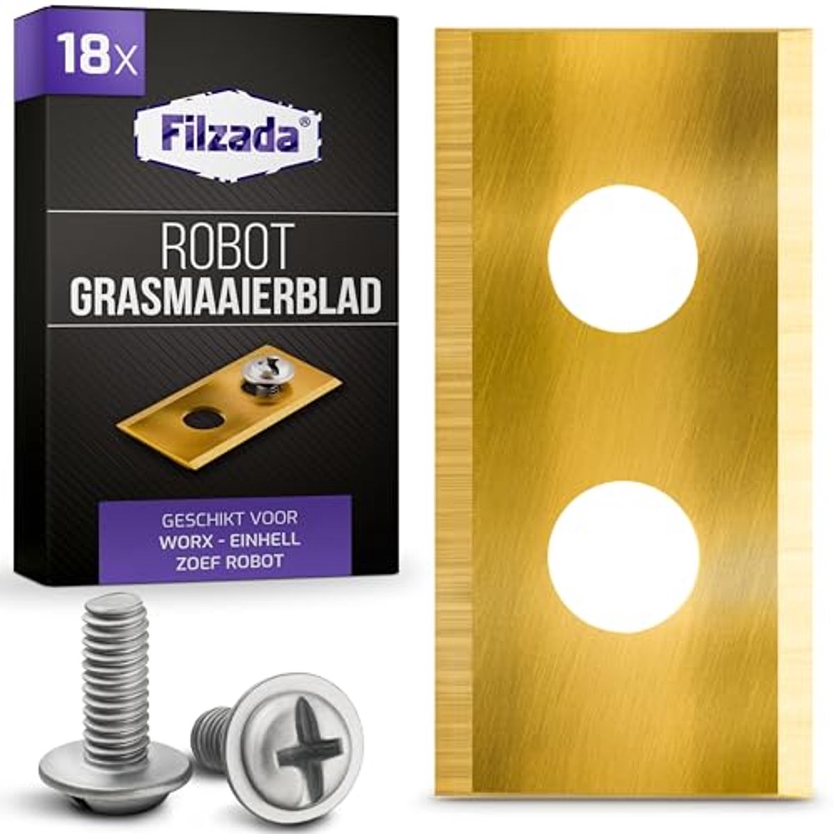 Ultrascherpe vervangende titanium messen voor robotmaaiers - 18x set incl. 45 schroeven - Ultrascherpe - €37,43