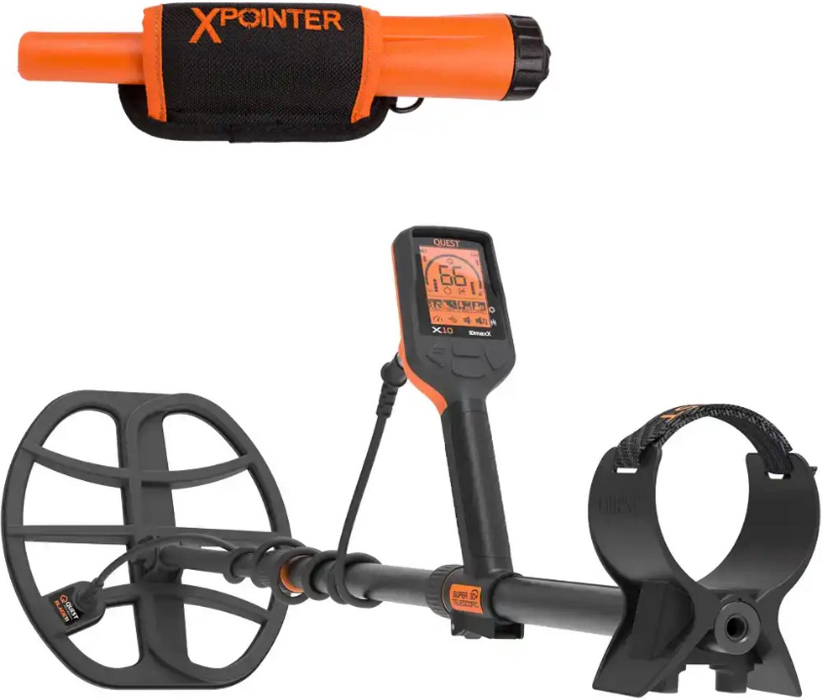 Quest X10 IdmaxX metaaldetector met gratis XPointer pinpointer