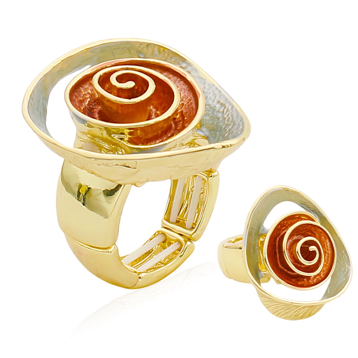 Damesring – Bloemvormig design met elegante spiraal, verstelbaar