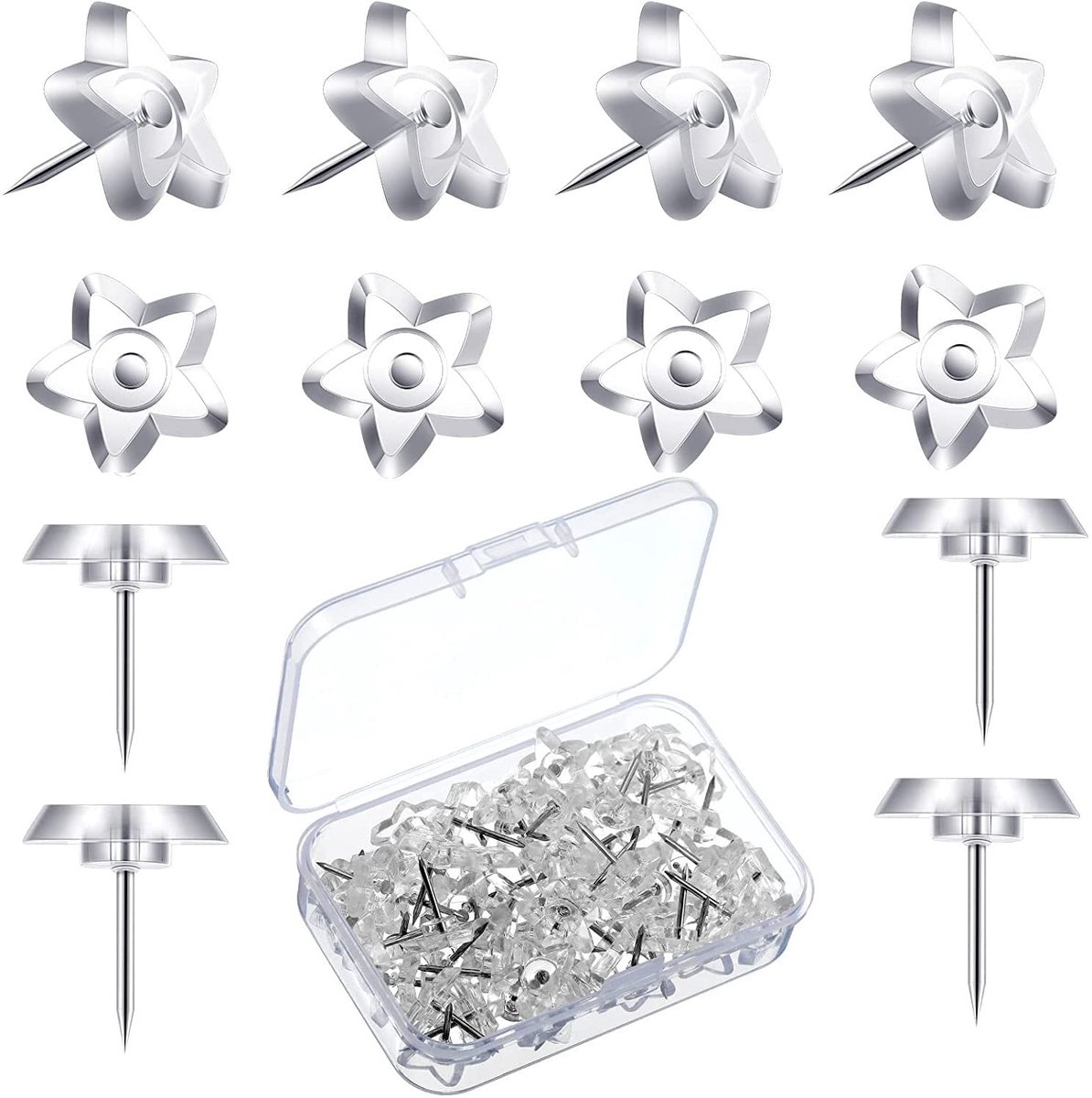100Pcs Hart Clear Push Pins Voor Foto Muur Cork Board Bulletin Board Home Muur Patroon Decoraties