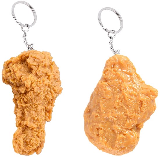 Nugget Key Chain Realistic Fried Chicken Bone and Colonel's Chicken Nuggets Keychain ...