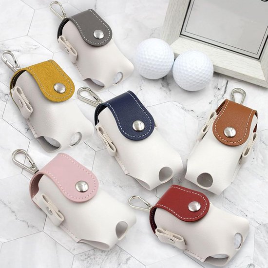 2-delige - Colorblock golftas - Outdoor heuptas sleutelhanger - Golf heuptas - Draagbaar - Minigolf beschermtas - Blauwe deksel + witte body van Merkloos — afbeelding 3