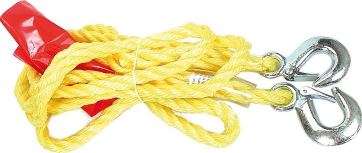 sleepkabel 1.5 ton x 4 meter - gevlochten sleepband inclusief haken - sleepkabel - autosleepkabel - sleepkabelband