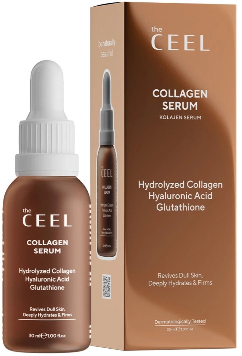 The Ceel Collageen serum - Opvullend & verstevigend - Gezichtsserum met anti-aging effect met gehydrolyseerd collageen, hyaluronzuur & glutathion - Tegen fijne lijntjes & doffe huid 30 ml
