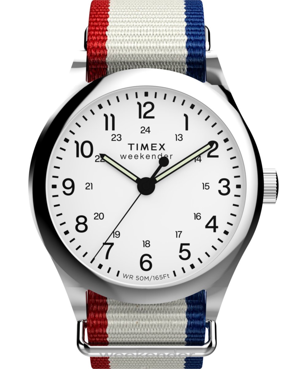 Timex Weekender New England TW2Y15500 Horloge - Nylon - Grijs - Ø 39 mm