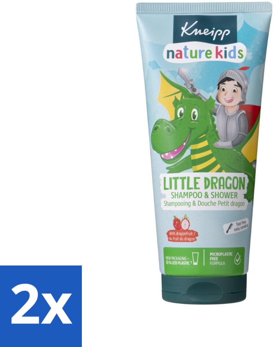 Image of 2 x Kneipp - Shampoo & Showergel - Little Dragon - 200 ml - Kinder Shampoo - Kinder Douchegel - 2-in-1 Shampoo - Zachte Shampoo - Dragonfruit Geur