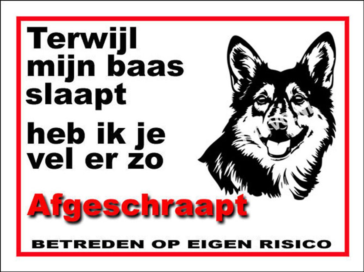 Swedish Vallhund 15 - Met 4 Gaatjes + 4 Pluggen + 4 RVS Schroeven