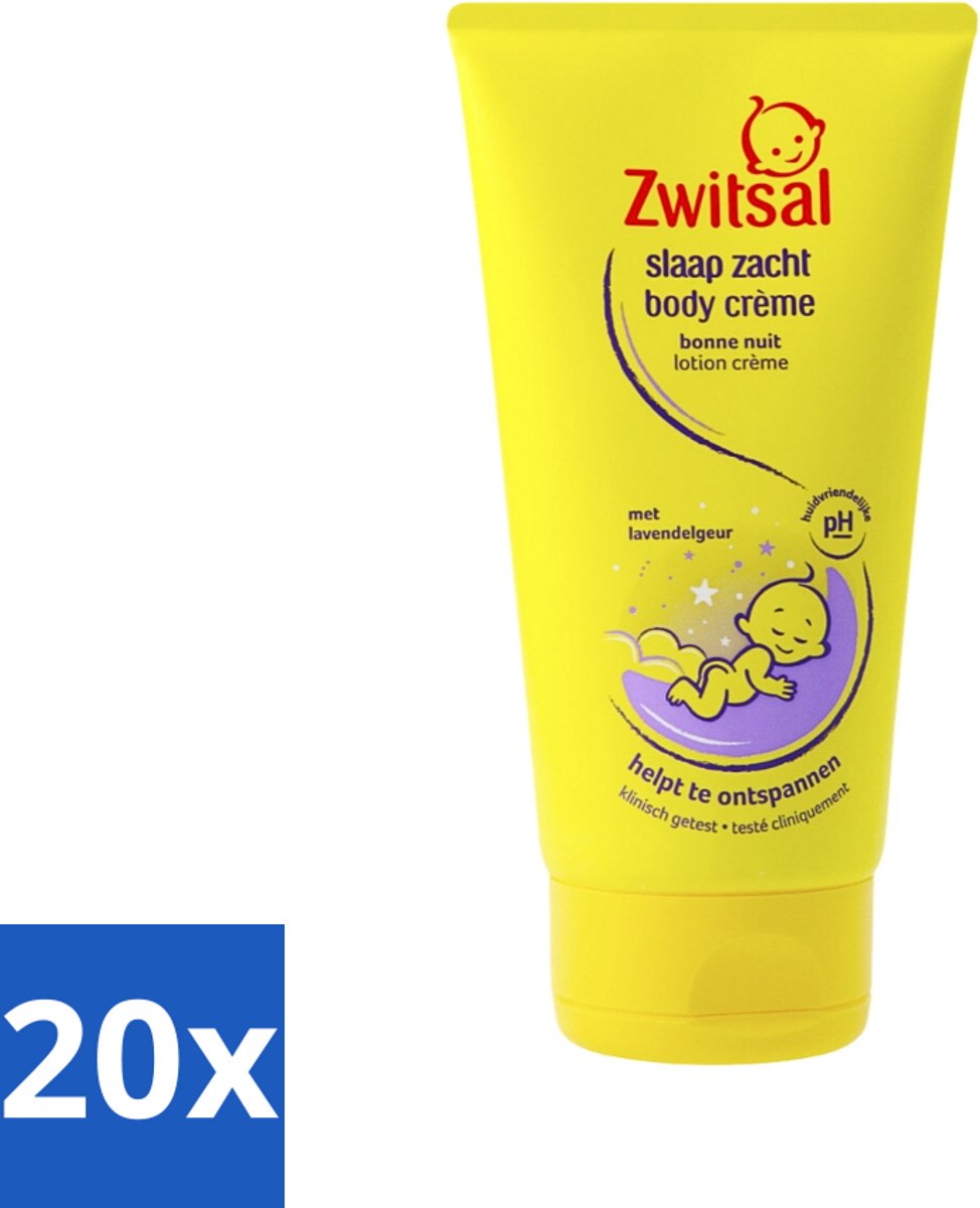 Image of 20 x Zwitsal - Lavendel - Bodycrème - Kalmerend - Voor de Gevoelige Huid - 150 ml - Slaap Crème Baby - Baby Badcrème