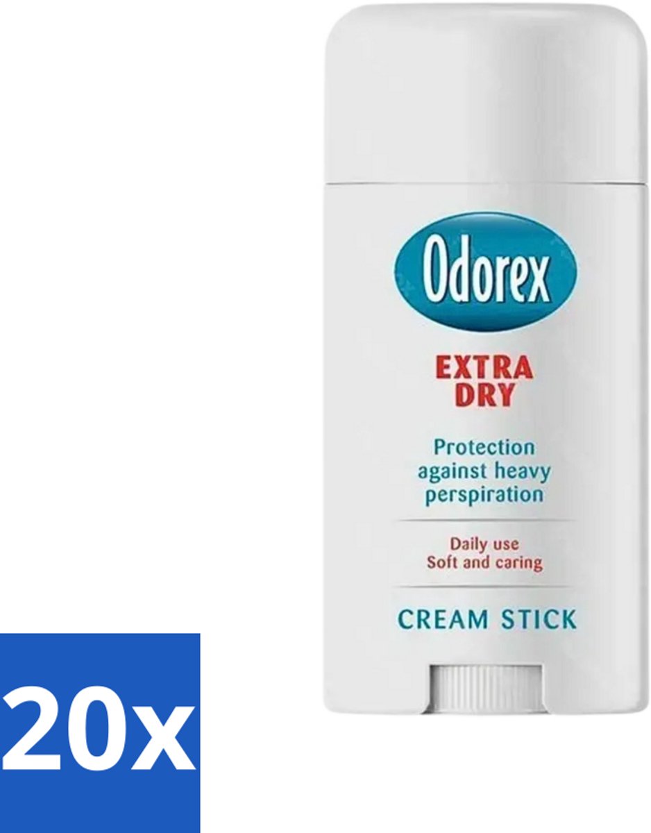 20 x Odorex Extra Dry Stick 40 ml - Geurloos - Droog - Anti-zweet - Zweetvermindering - Huidvriendelijk