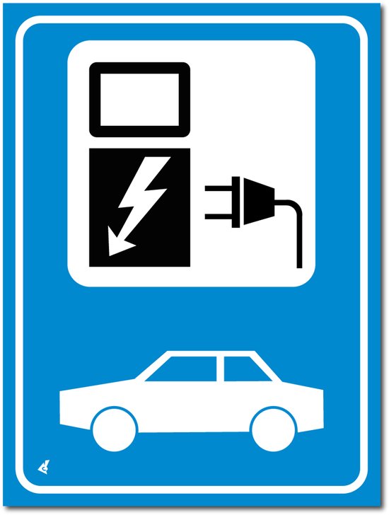Parkeerbord laadpunt elektrische auto - Forex - 30 x 40 cm - Weerbestendig
