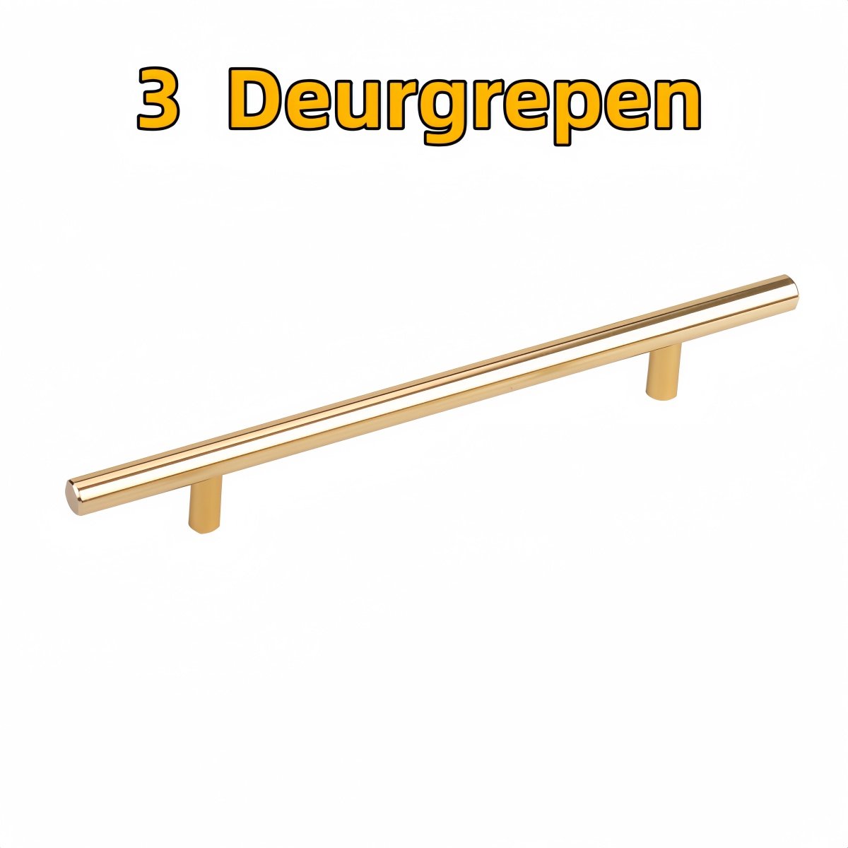 3 - Deurgrepen - Geschikt voor kasten, kledingkasten en lades - Massief - Aluminium - Eenv
