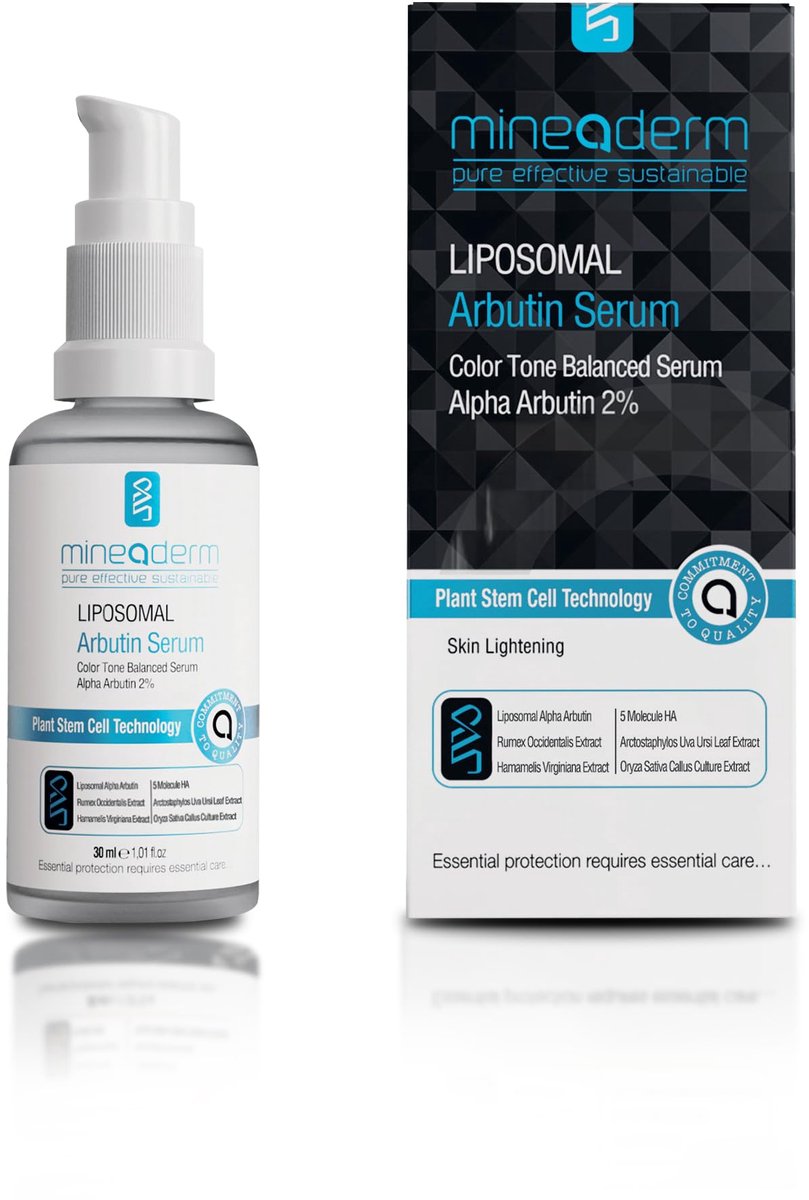 Mineaderm Liposomal Arbutin Serum – Anti-Pigment Spot Facial Serum with Alpha Arbutin, 5-fold Hyaluronic Acid & Plant Extracts – Brightening Serum Against Dark Spots & Skin Discoloration, 30 ml