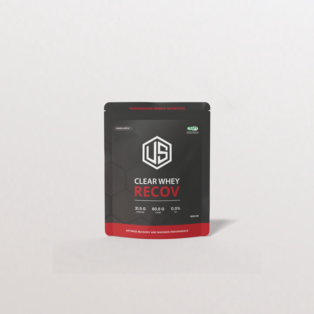 Ultimate Shape - Clear Whey Recov, Green Apple - dopingvrij - NZVT- Recovery - Recov- energie - spierherstel - kracht - whey - spieropbouw