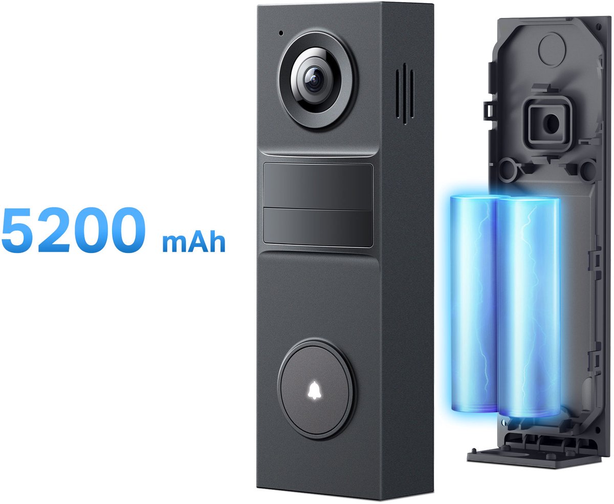 Tapo D205 draadloze video deurbel op batterij - 2K Video - Zonder Abonnement - AI detectie- IP54 - Slimme deurbel – foto 4