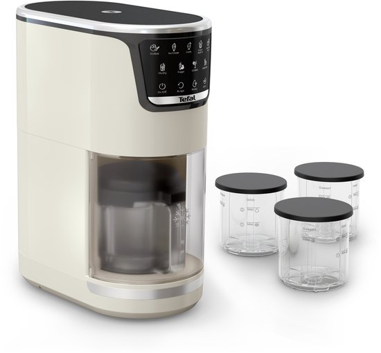 Tefal Dolci IG602A - IJsmachine - 10 Programma's - 1.4L - Automatisch spoelprogramma - Geschikt voor Sorbet en Roomijs