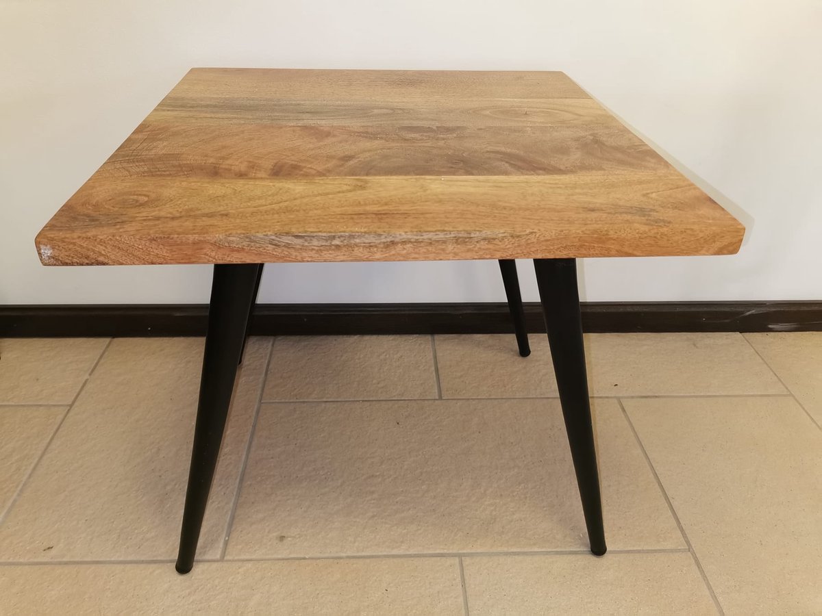 Boltze Salon tafel - Tafel - bijzet tafel - Metaal - Mango - Hoog 50cm - 55x55cm - Vierkant Bruin