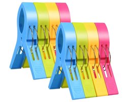 EXCITAT Wasknijpers - Handdoekklemmen - Strandhanddoekklemmen - Badhanddoekklemmen - Winddichte clips - Geschikt voor wasgoed, strandlakens, badlakens en meer - 8 pack