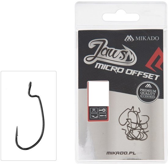 Mikado Jaws Micro Offset Haak No. 8 - 10 stuks - Roofvis - Cheburashka & Dropshot van Merkloos — afbeelding 3