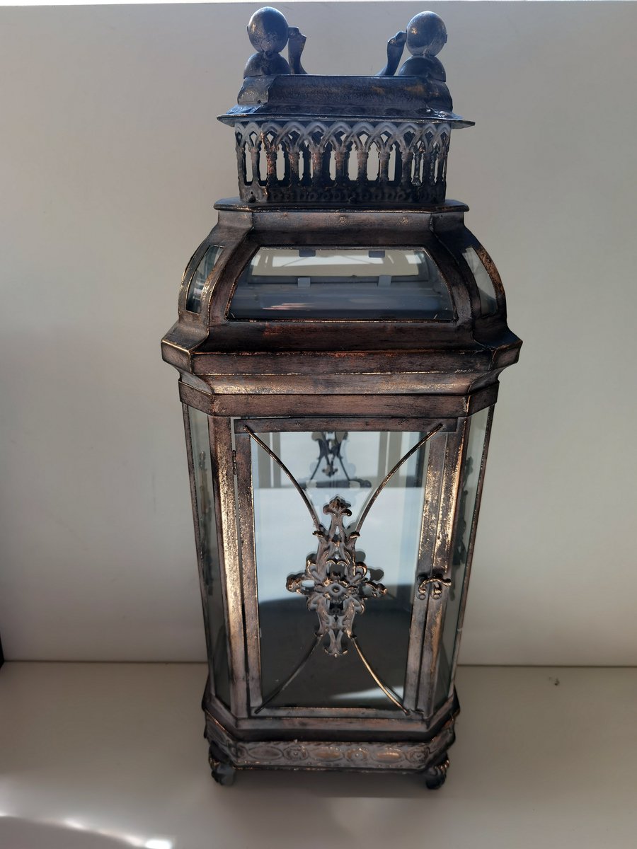 Lantaarn - XL- Koper kleur - 60x23x17cm - Baroque - Glas - koper zilver