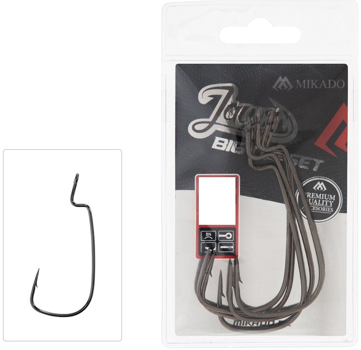Mikado Offset Haak 5/0 – 5 stuks – Snoek – Softbait – Roofvis