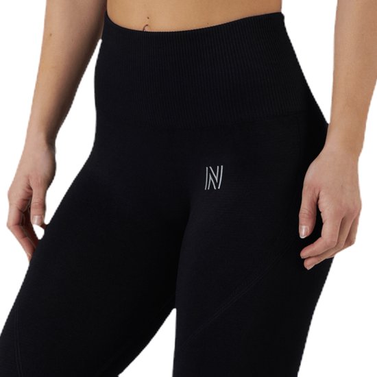 Norfolk Sportlegging Dames - High Waist - Naadloos - Flatterende Pasvorm - Vochtafvoerende Sportbroek - Zwart - Large - Erica Leggings van Merkloos — afbeelding 3