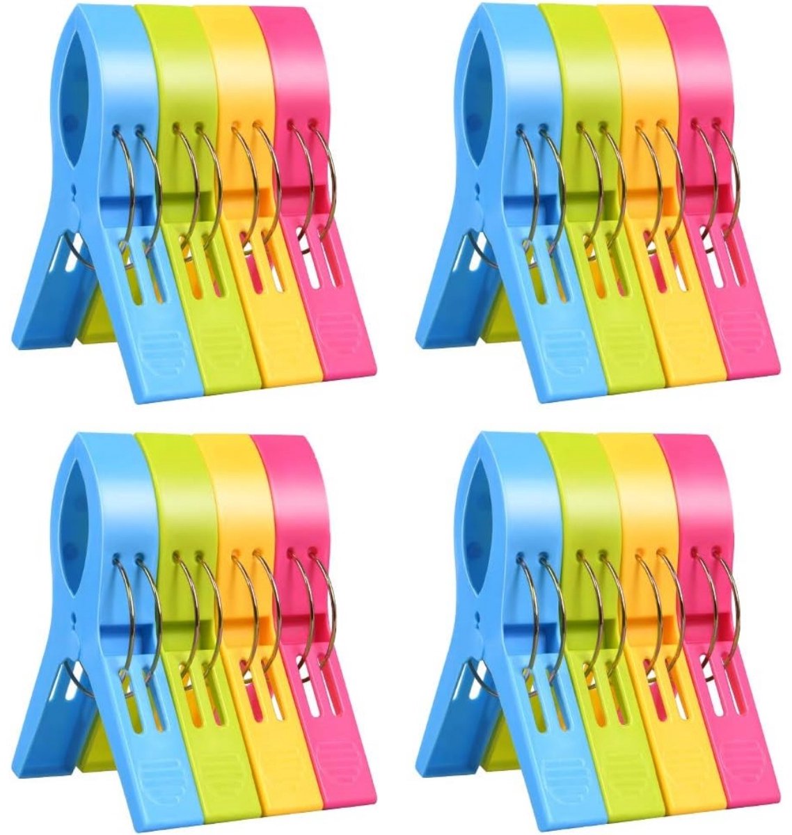 EXCITAT Wasknijpers - Handdoekklemmen - Strandhanddoekklemmen - Badhanddoekklemmen - Winddichte clips - Geschikt voor wasgoed, strandlakens, badlakens en meer - 16 pack