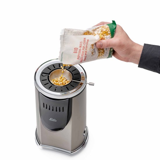 Solis Pop & Fun Popcorn Maker - Popcorn Machine Zonder Olie - Popcornmachine - RVS Popcornmaker — afbeelding 4