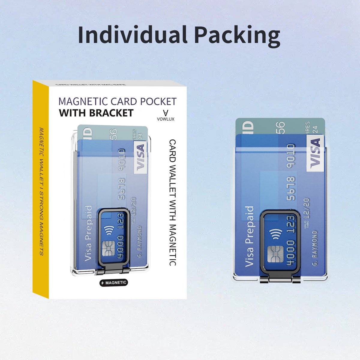 MagSafe Wallet Kaarthouder iPhone 12-17 Pro Max Plus Transparant 2 Pasjes Magnetisch Telefoonstandaard - Afbeelding 5
