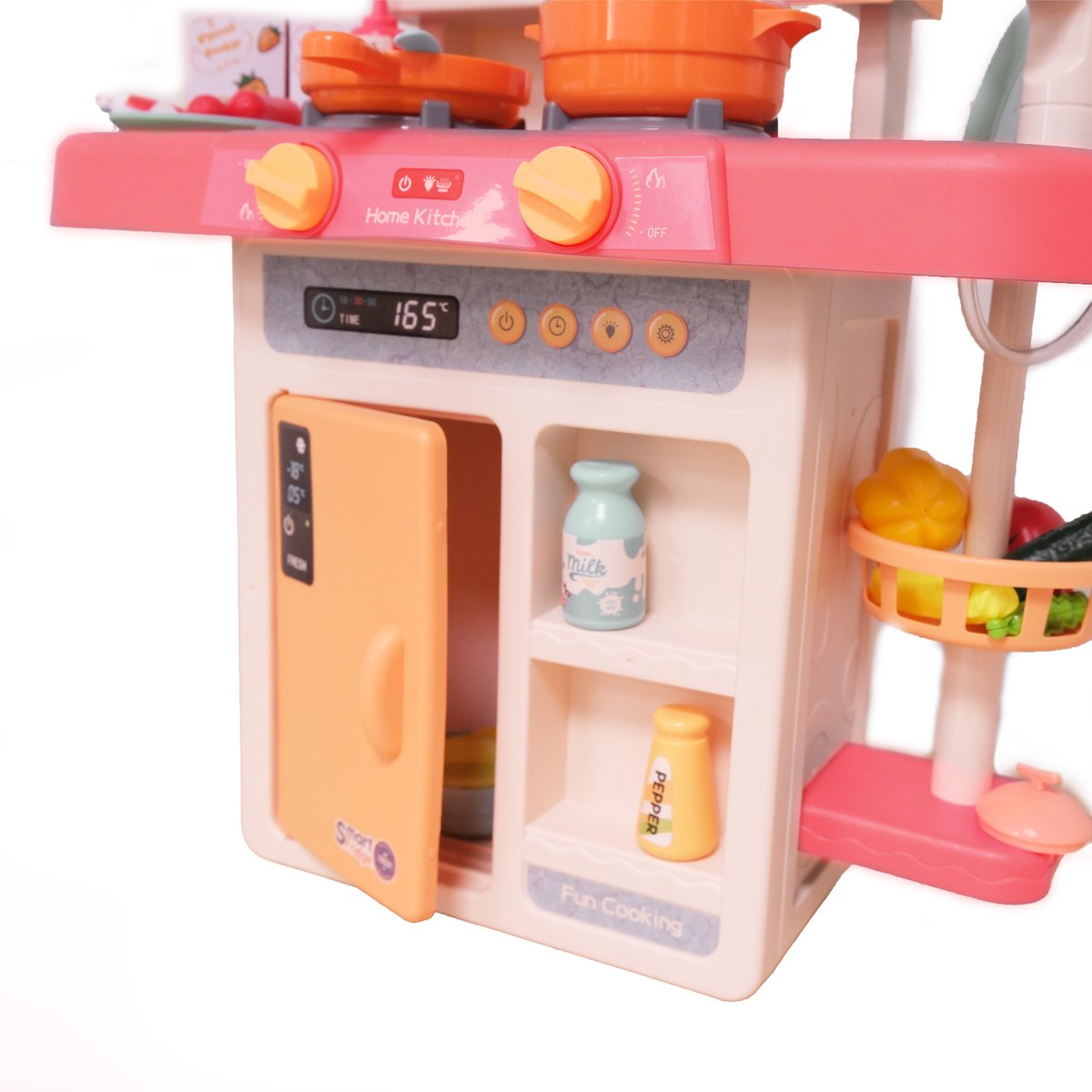 Zoem Mini Kinderkeuken Roze – Stoom & Kookgeluid – Compleet met Accessoires & Keukengerei – Speelgoedkeuken voor Peuters — afbeelding 7