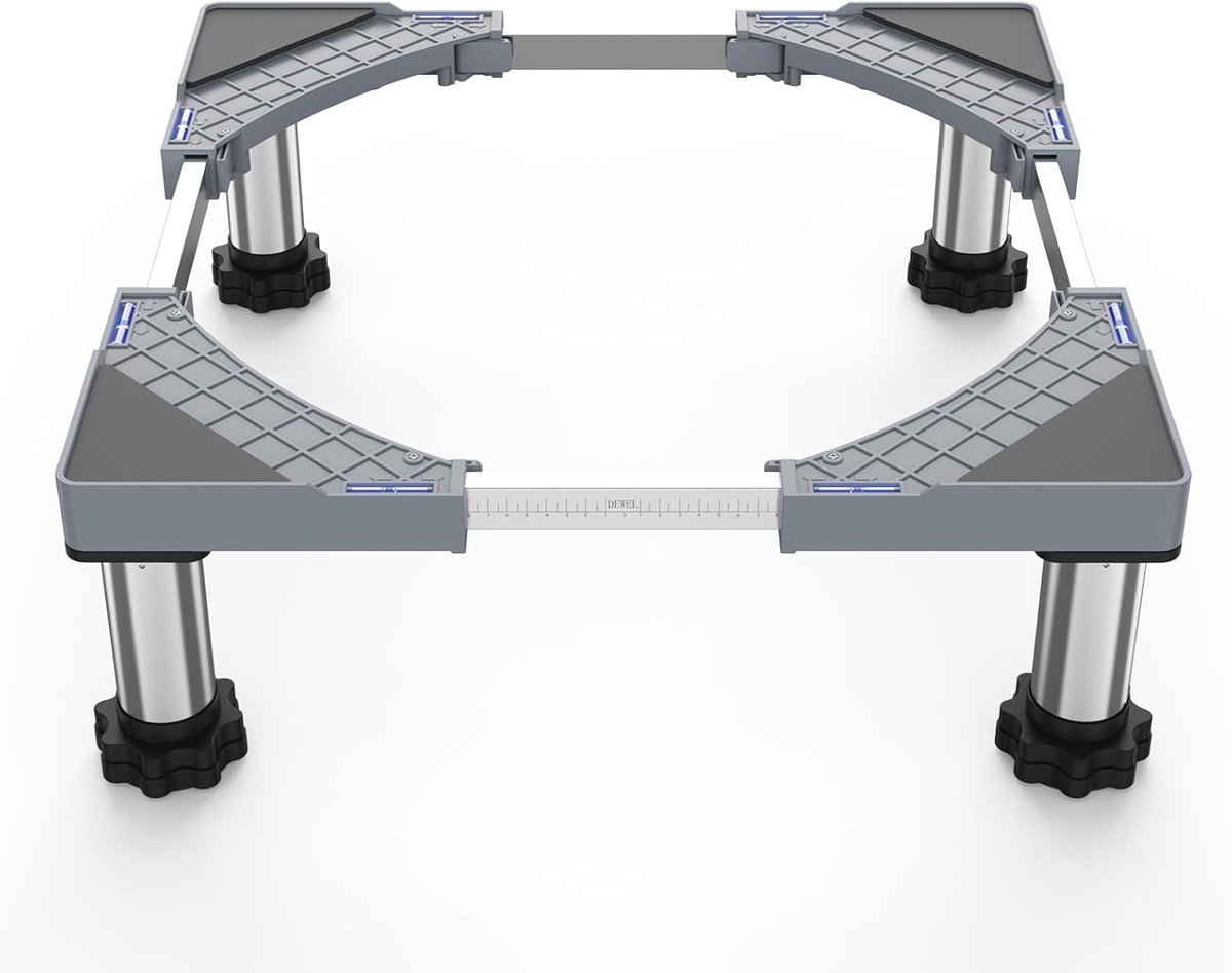 Verstelbaar Wasmachine Onderstel - Groen - Draagvermogen 350 kg - 44,5-67 cm Breed - 13-17 cm Hoog - Onderstel voor Wasmachine, Droger en Vriezer - Stevig Basisframe - Ruimtebesparend