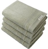PandaHome - Serviettes de bain - 4 pièces - 4 serviettes de bain 70x140 cm - 100% Katoen - Serviettes de bain vert olive - Vert