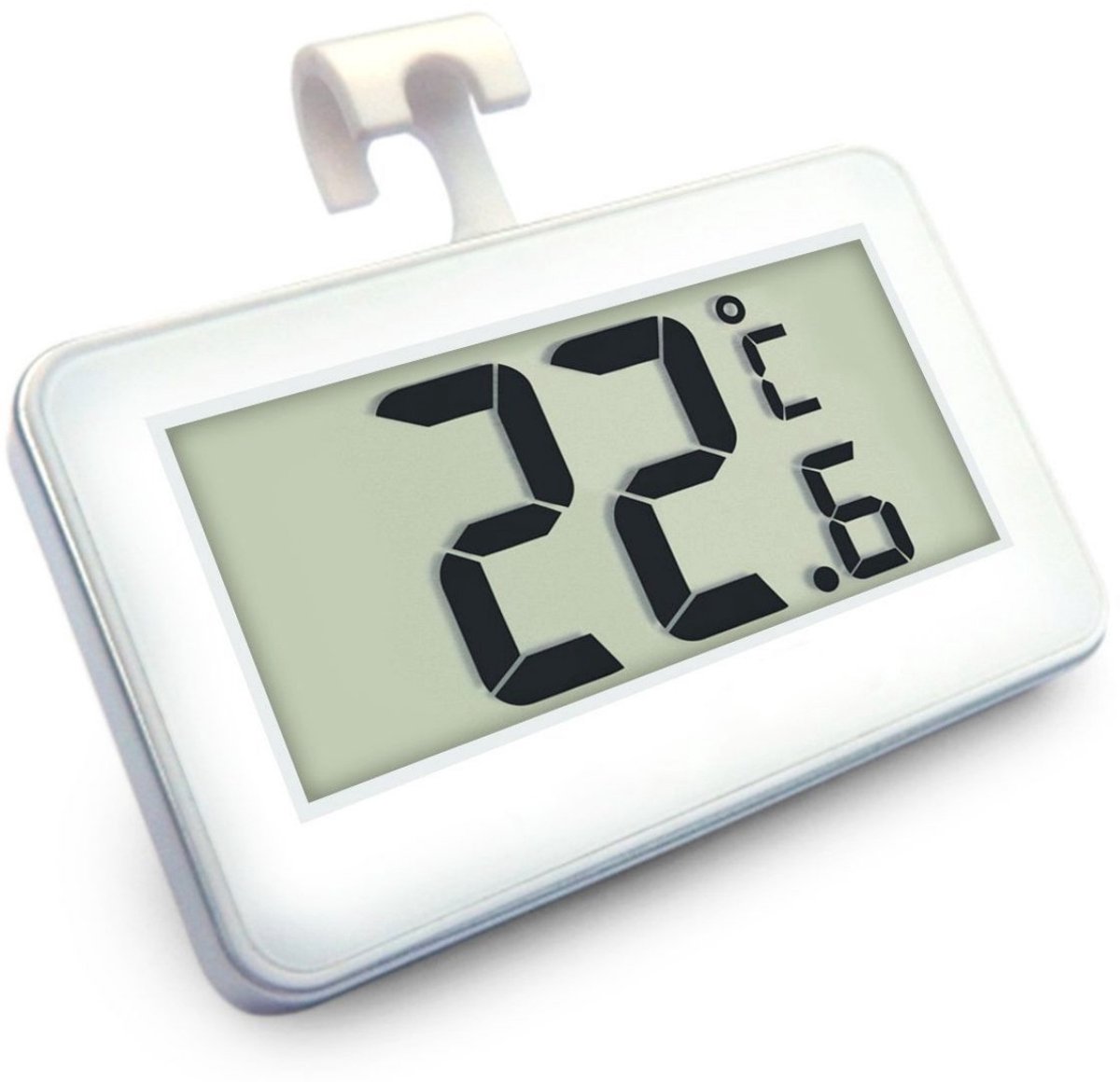 TOVBMUP Koelkastthermometer - Digitale thermometer - Gemakkelijk af te lezen - LCD-scherm - Ideaal voor gebruik binnenshuis, thuis, in restaurants, bars en cafés - Wit