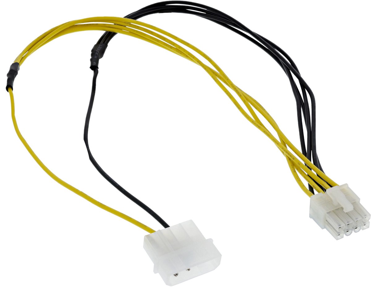 Molex (m) - EPS12V 8-pins (m) voedingskabel - 0,45 meter