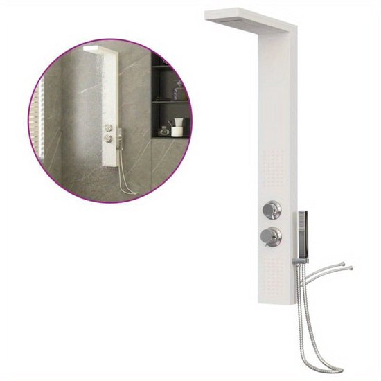 vidaXL Douchepaneel 20x44x130 cm aluminium wit - Grote Kadoshop vidaXL Douchepaneel 20x44x130 cm aluminium wit - Grote Kadoshop