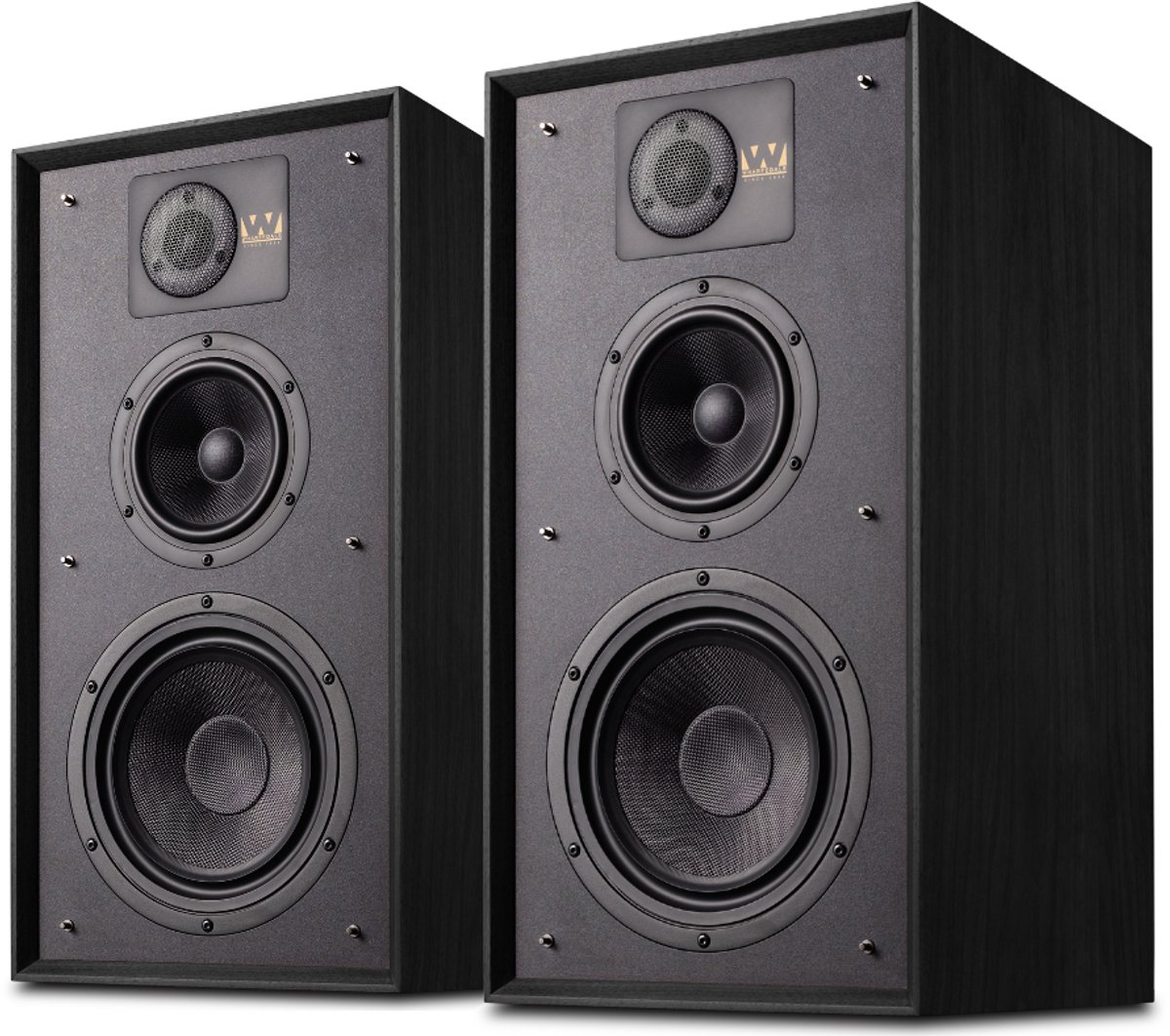 Wharfedale Linton Boekenplank Speakers - Hifi Stereo Set - Luidspreker Boxen - 3-weg Luidspreker - Passieve Speaker - Zwart