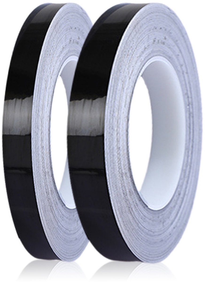 EXCITAT Decoratieve tape - Zelfklevende vloertape - Decoratieve tegelstrip - Waterdichte decoratieve voeg - Voor plafond-, muur- en deurdecoratie - 2 stuks - zwart