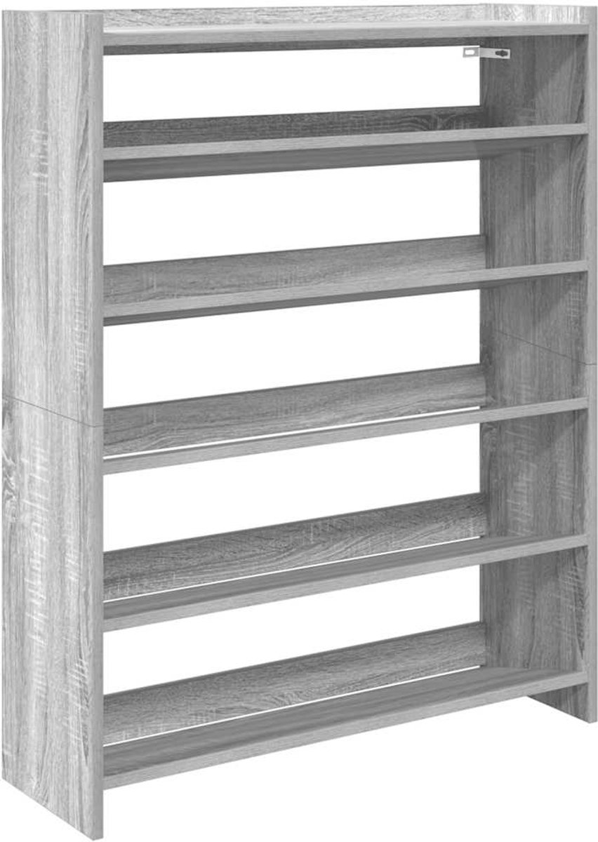 vidaXL Schoenenrek 60x25x62 cm bewerkt hout betongrijs