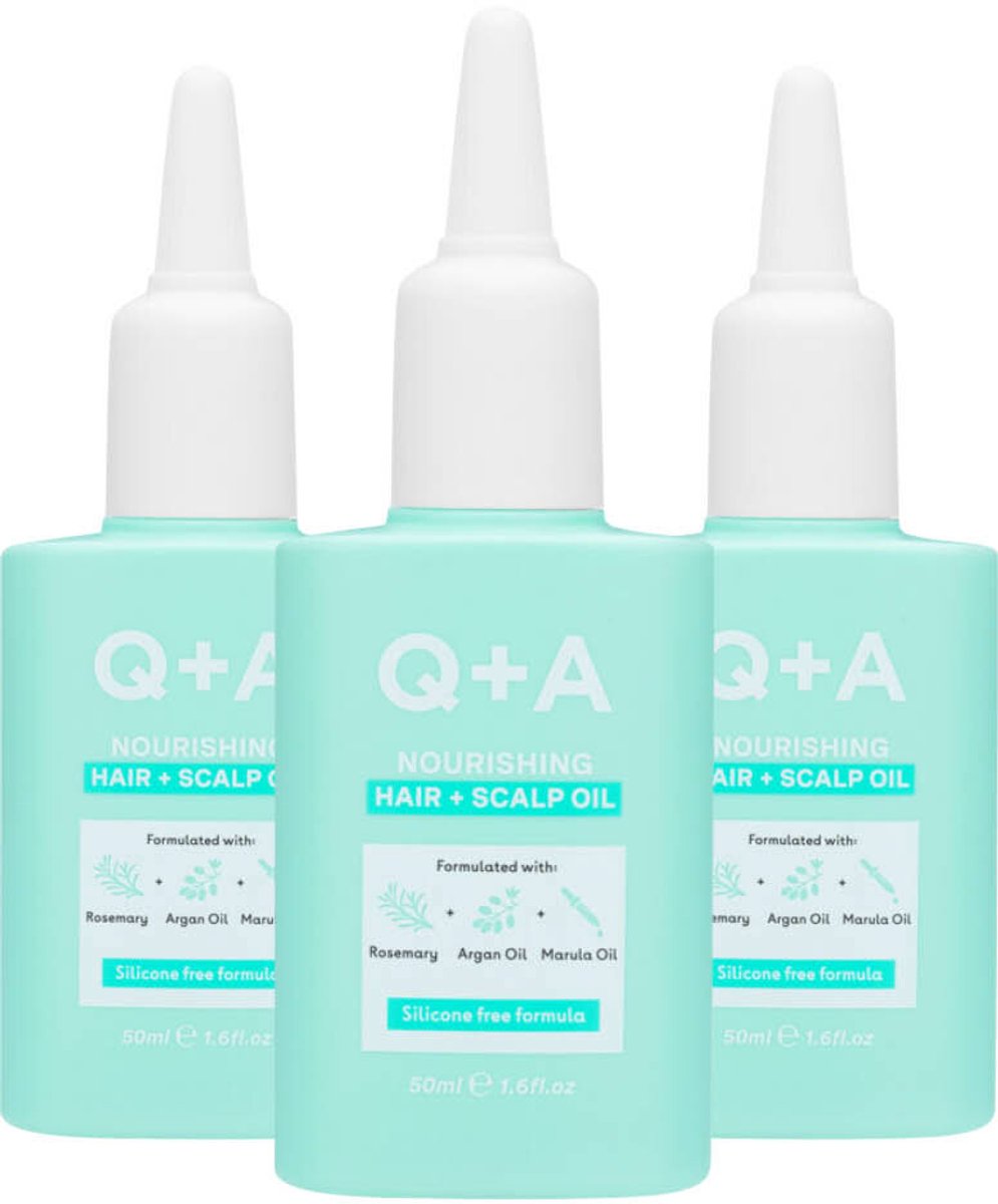 Q+A Nourishing Hair + Scalp Oil - 3 x 50 ml - Voordeelverpakking
