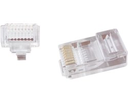 RJ45 krimp connectoren (UTP) met doorsteekmontage voor CAT6 netwerkkabel (vast/flexibel) - 10 stuks