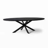 Table à manger ovale - bois de manguier noir - 200 cm
