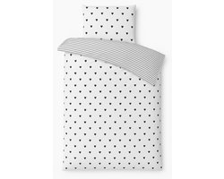 Vtwonen - Striped Love dekbedovertrek - Eenpersoons - 140x200/220cm - Wit