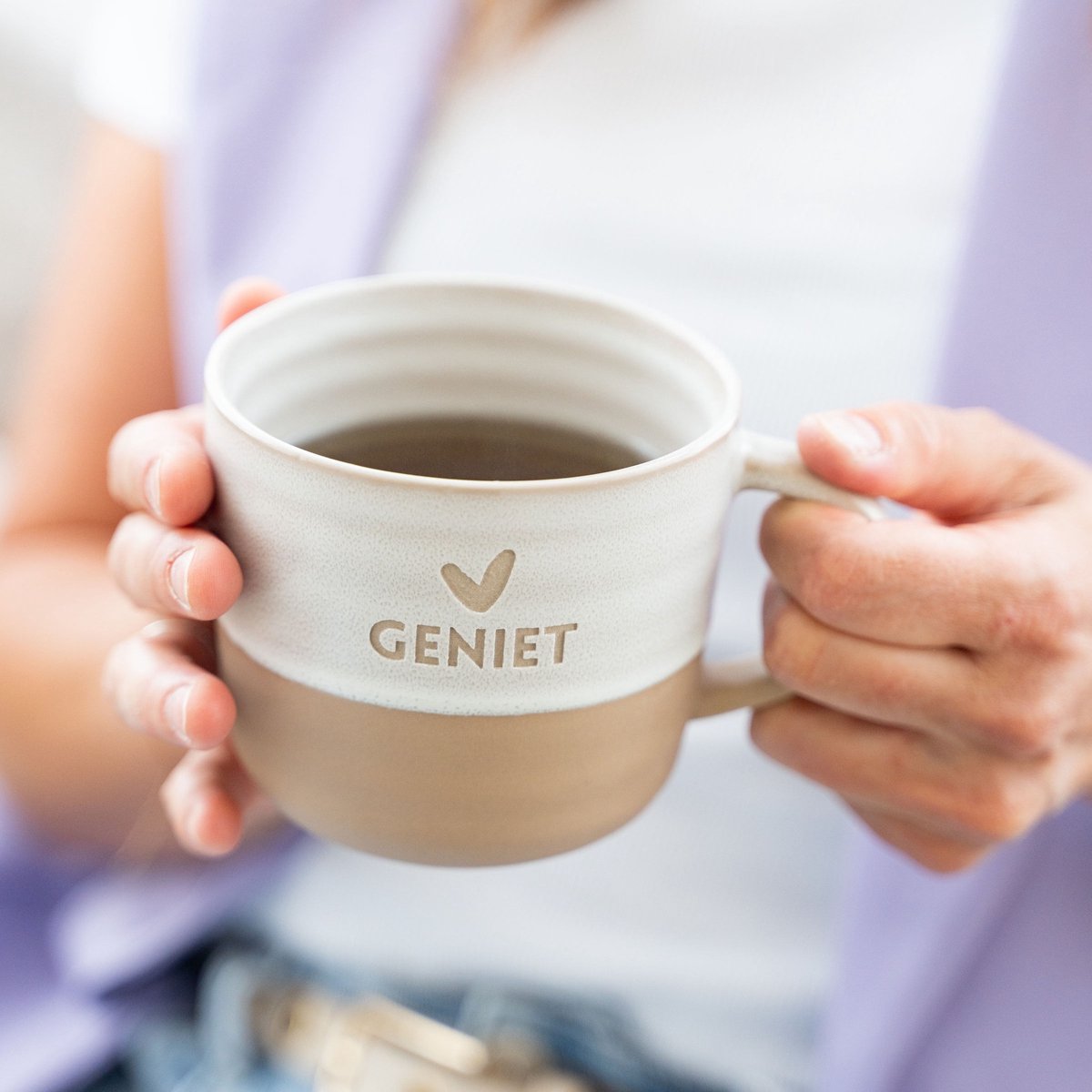 Lottea Theemok aardewerk Geniet - mok, kerstcadeau, thee mok, theemok groot, thee cadeau