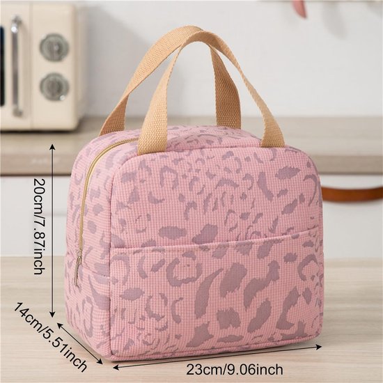 Geïsoleerde lunchbox - mooie koeltas voor dames - praktische koeltas voor kindermaaltijden - geïsoleerde lunchtas - voor school, kantoor, werk, strand, picknick - roze van Jento — afbeelding 5