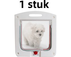 1 item - Huisdierkattenluik - Deuropening - Bedienbaar - Vrije toegang voor huisdieren - Tweerichtingsdeur - Huisdierbenodigdheden - Wit