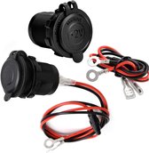 EXCITAT Sigarettenaansteker - Auto-aansluiting - met 0,6 m kabel - voor boten, motoren en auto's - 2-pack